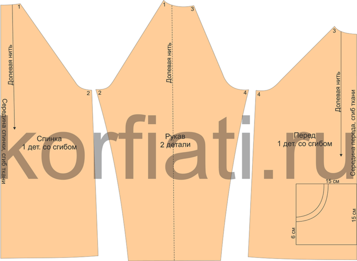 Как выкроить толстовку с рукавом реглан без верхнего шва