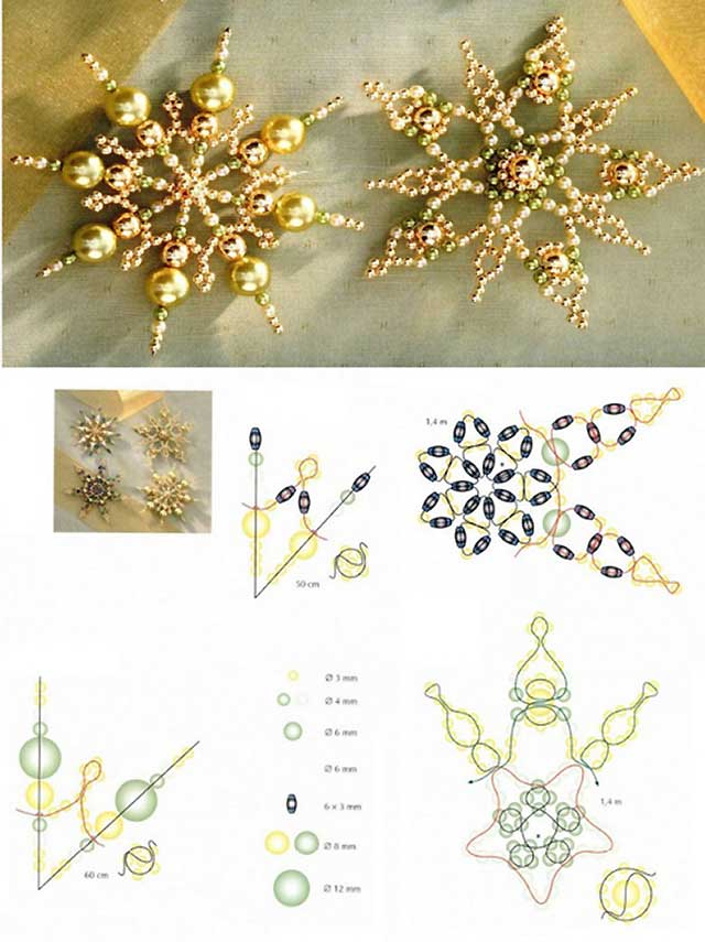 снежинка с бусинками