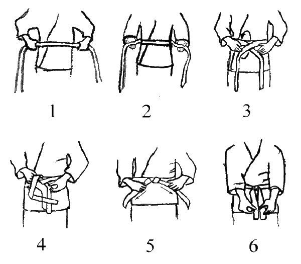 завязываем пояс кимоно